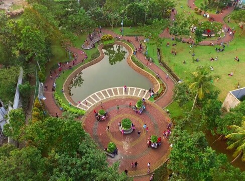 tampak taman spathodea dari atas